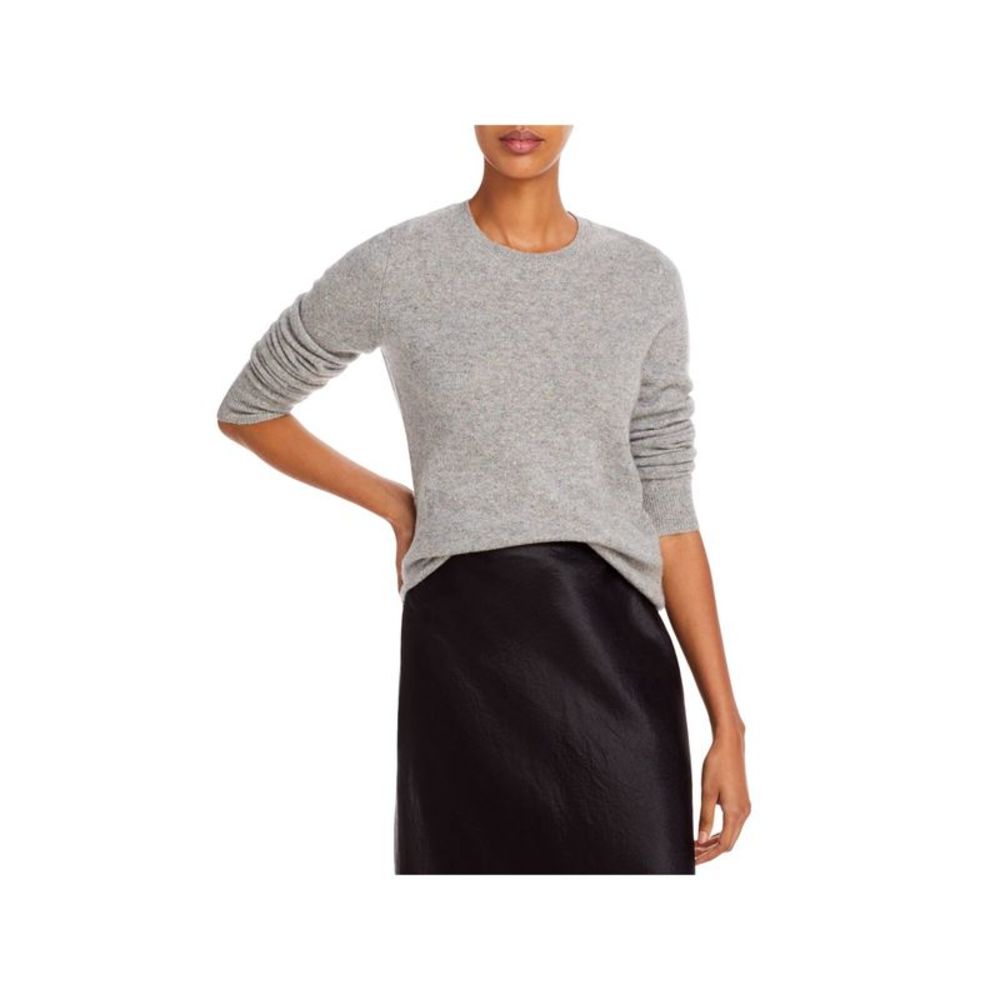 Designer Brand Womens Gray Cashmere Long Sleeve Crew Neck Wear To Work Blouse XS